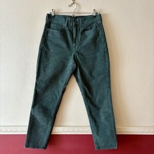 American Eagle Outfitters green corduroy Mom Jean high rise pants